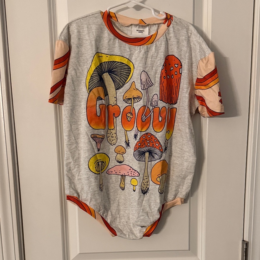 Groovy Kids Bodysuit - Gray and Orange
